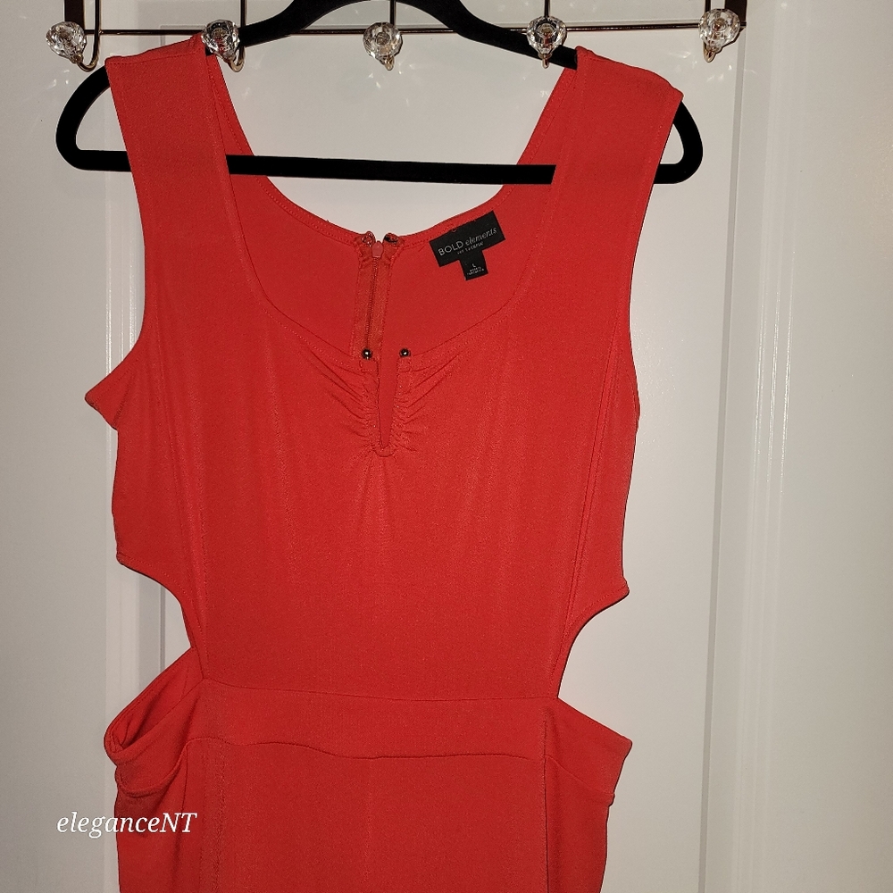 Bold Elements Orange Sleeveless Jumpsuit Sz: Large - Picture 4 of 12